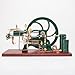 Retro 4-Stroke Water-Cooled Horizontal Diesel Engine Model, Mini Metal Engine with Wooden Base, Ready-to-Run 16cc Working Model for Collectors & Education Display