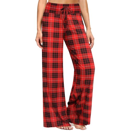 Image of ZOOSIXX Soft Black Pajama Pants for Women, Wide Leg Pants Woman Flowy Comfy Casual Lounge Yoga Capri Pants 22 inch / 30 inch