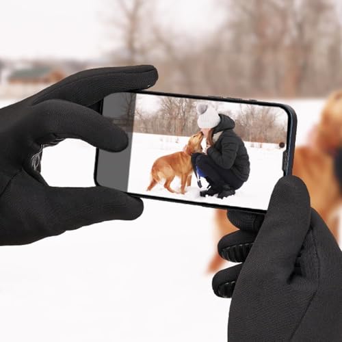 FEWTUR Luvas de corrida de inverno para homens e mulheres – Luvas de caminhada impermeáveis para cli