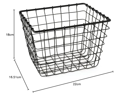 Gelco Design Fab Aufbewahrungskorb, kabelgebunden, Metall, schwarz, 18 x 22 x 16,5 cm