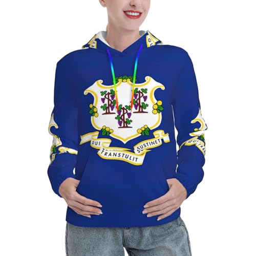 Sweat à capuche Connecticut femme doux confortable à imprimé graphique US