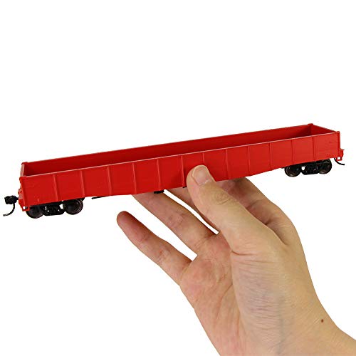 Evemodel C8743R 3Pcs Ho Scale 1:87 53Ft Open Gondola Car Red Wagon Railway Transporter Model Train Container Carriage Freight Car #TOP3