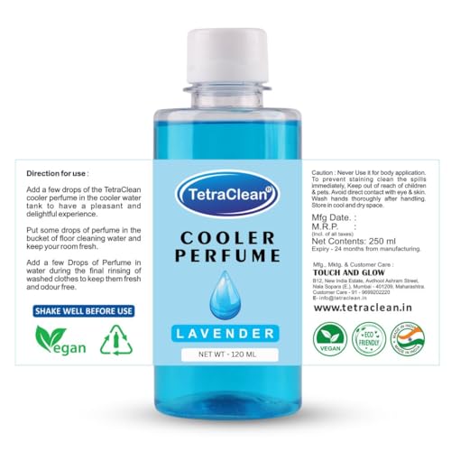 Image of Tetraclean Cooler Perfume | Cruelty Free I Long-Lasting Premium Fragrance I Natural Essential Oil-Based air freshner I Alcohol Free Water Cooler Perfumes I Aqua fragrance 120ml