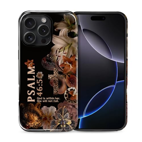 Joli étui iPhone 16 Pro motif psaume idée cadeau idéal pour femme