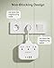 European Travel Plug Adapter 3 inch, International Plug Adapter, US to Europe Plug Adapter with 3 Outlets 4 USB Ports(2 USB C), Type E F Power Adapter to EU Germany Spain France Portugal Iceland