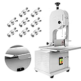 Pxvwa Electric Bone Saw Machine, Powerful 1500w Meat Saw With 8 Blades, Stainless Steel Countertop, Thick Meat Cutting Range (0.04-7.8in), Perfect For Pork, Beef, Chicken -  WangHongou