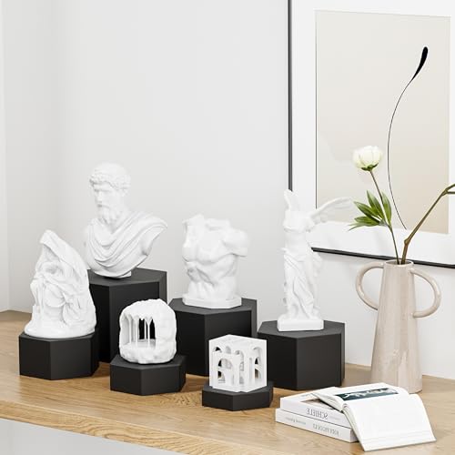 Présentoir hexagonal en métal lot de 6 pour buffet et vitrine - 6