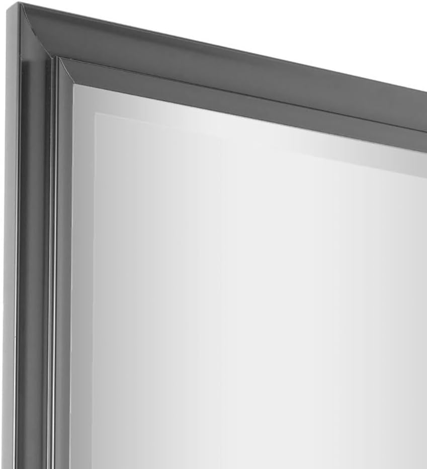 Black Framed Rectangular Beveled Wall Mirror 26" x 32"