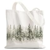 URLLUAE Winter Green Tree Tote Bag, Rustic Winter...