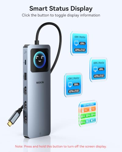 Image of MOKiN USB C Docking Station 3 HDMI, Laptop Dockingstation Triple Display
