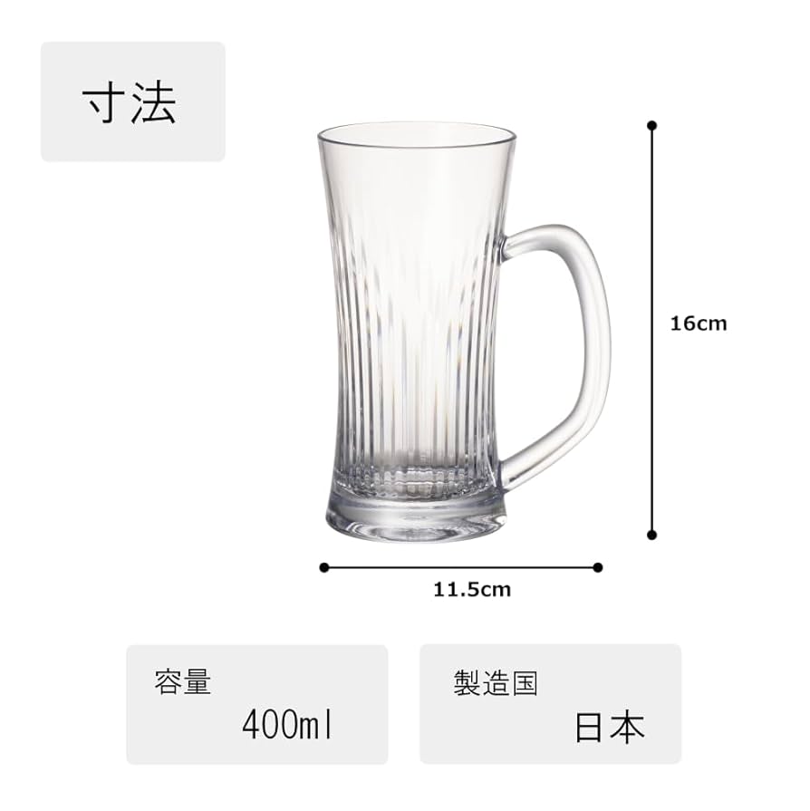 Amazon.co.jp: アイジェイ(IJ) 割れない 定番 ビール ジョッキ