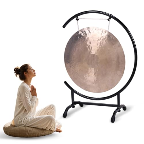 18' Chinese Gongs on High C Stand,Gongs for Sound Healing,Easy to Assemble Metal Stand,Stand...