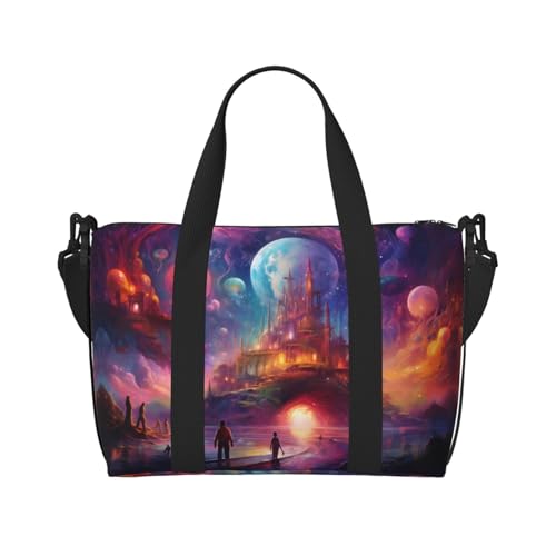 Phayah Glowing Mystery Castle Crossbody Travel Bag Overnighter Duffel Bags Carry On Size Ideal For School Or Overnight Travel Bag