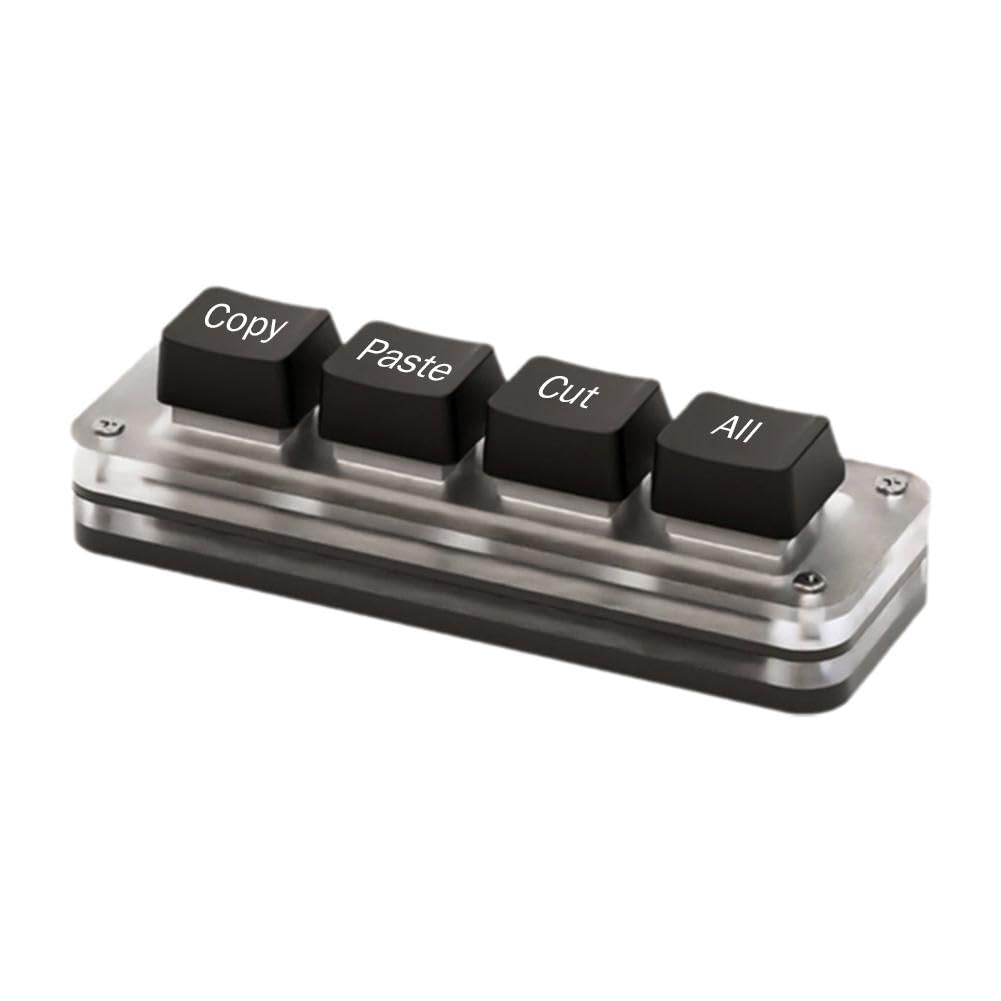 Mini 4キー カット コピー ペースト 全選 キーボード Ctrl X C V ALL ショートカット 片手キーボード ゲーミング メカニカル キーボード キーパッド プログラマブルキーボード 仕事やゲーム用