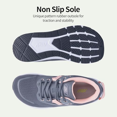 Image of AOV Wide Toe Box Shoes Women Arch Support Walking Shoes Plantar Fasciitis Orthotic Tennis Sneakers