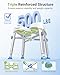 Ergonomic H-Shaped Shower Chair for Inside Shower, FSA/HSA Eligible 500 lbs Heavy Duty & Adjustable Shower Chair for Elderly and Disabled, Non-Slip Shower Seat, Bath Chair for Tub, Tool-Free
