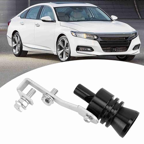 2 Stück Auspuff Sound Booster, Aluminiumlegierung Turbo Sound Simulator Pfeife Soundgenerator Auto Endrohr Schalldämpfer für Automobile Auf Alle Modelle (Schwarz)