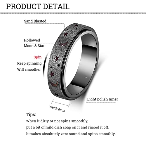 image for AmorArtSky Spinner Ring for Anxiety Relief Fidget:Anxiety Ring for Wom