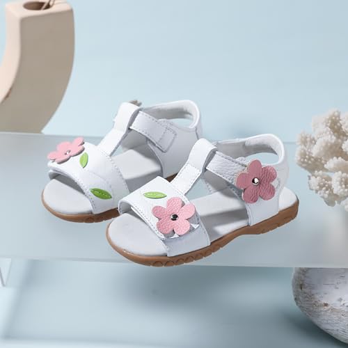 Image of Femizee Toddler Girls Leather Dress Sandals with Adjustable Strap