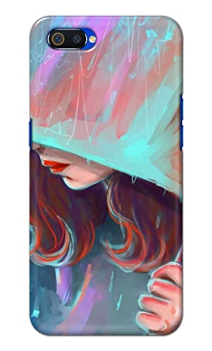 Image of PRINTFIDAA Pretty Woman Under The Umbrella Painting Printed Designer Hard Case for Realme C2 / Oppo A1K, RMX1941, CPH1923 Back Cover -(e) RPM1007