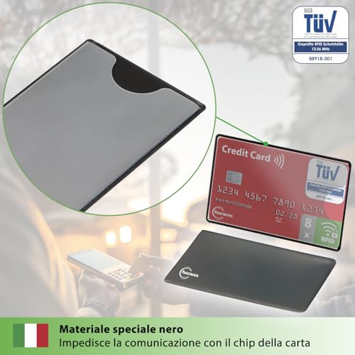 Fouraces 8X Porta Tessere Carte Di Credito Con Protezione Rfid - Proteggi Tessera, Schermato - Per Bancomat, Blocking, Protection - 4