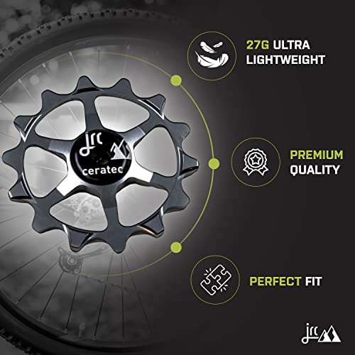 Image of JRC Components Ceramic Derailleur Pulley Wheel for SRAM Eagle | Pair of 14&12T Jockey Wheels Ceramic Bearing - Road Bike Rear Derailleur Pulley Wheels | Ceramic Speed Pulley Wheels - Gunmetal
