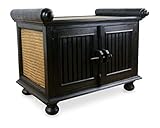 livasia Asiatische Kommode aus Massivholz und Rattan – 65x40x50cm – Handgeschnitztes Sideboard aus Akazienholz, Kommode mit filigranem Design, Nachhaltig & hochwertig aus Thailand