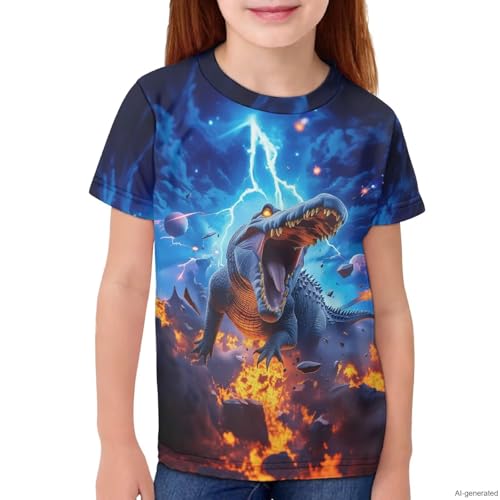 Image of WELLFLYHOM Kids Tshirts Girls Boys Short Sleeve Crewneck Tees Shirts Casual Sport Pullover Tops Size 3-16 Years