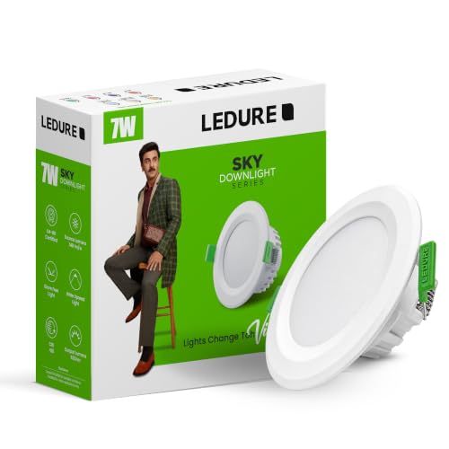 Image of LEDURE Sky Downlight 7W | Extra Bright | Concealed LED Light | Ceiling Light | 7W Blue Round Downlight |Recessed Mount for Glare-Free | Cutout - 3 inch (Pack of 1)