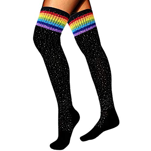 Image of Women's Sparkle Rhinestone Stocking Sexy Shiny Socks Over Knee High Stocking