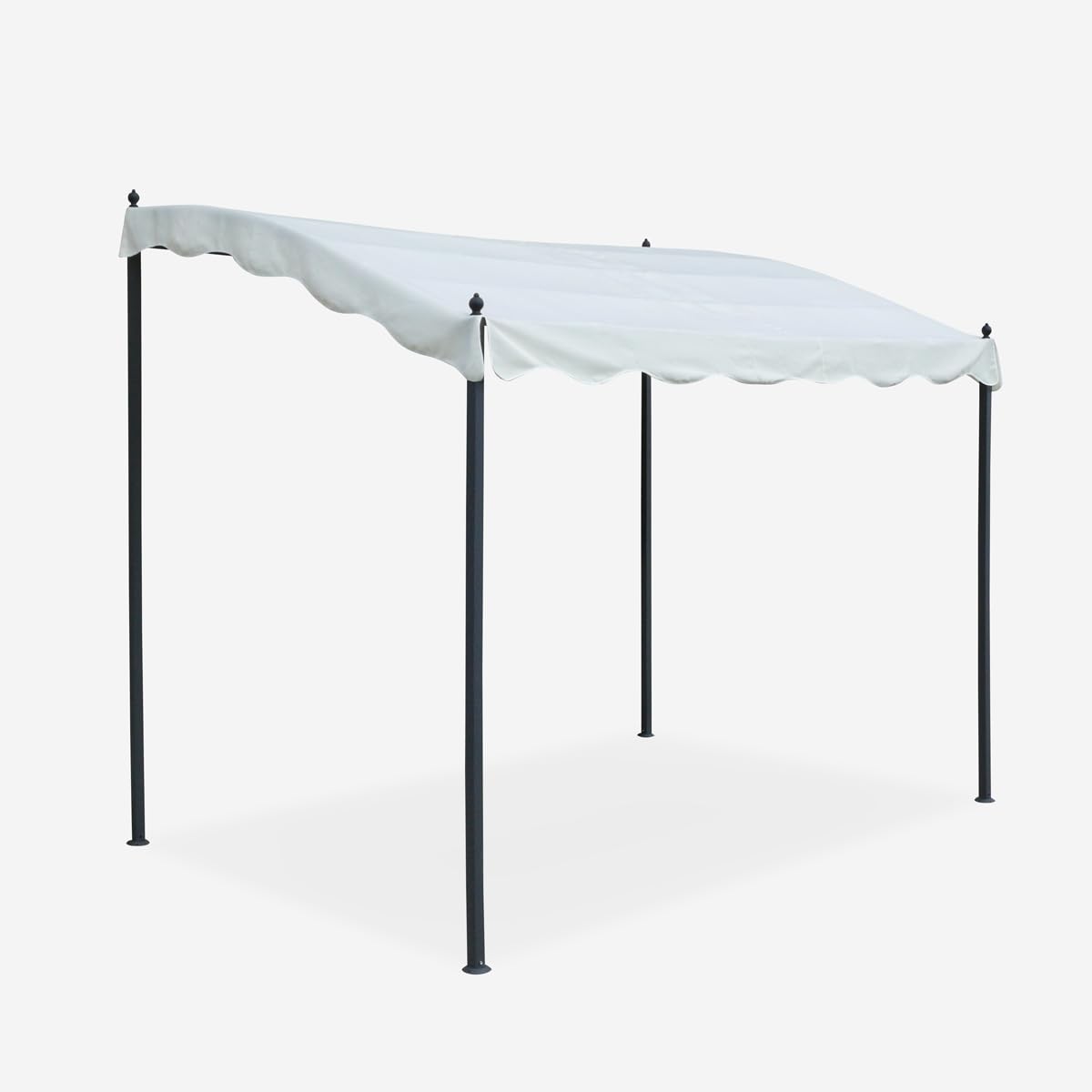 Produce Shop Gazebo 3x2 Metri Giardino Acciaio Ingresso Bar Hotel Pergola - Nero
