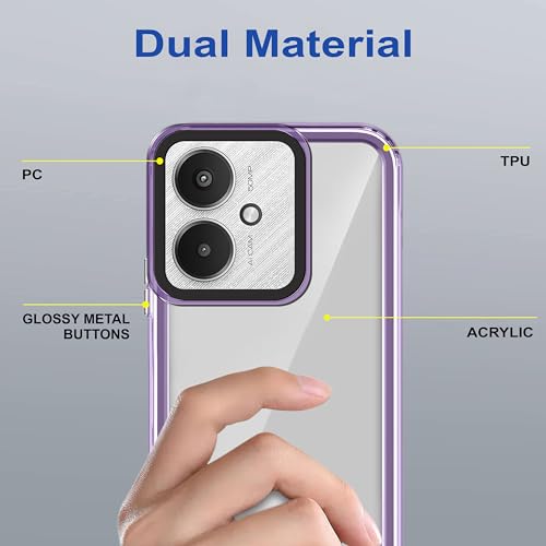 Image of amazon basics Back Case Cover for Mi Redmi 13C 5G (TPU + PC Purple)