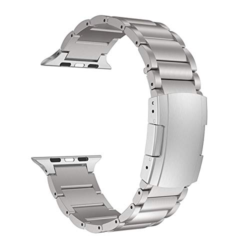 Preisvergleich Produktbild NDYD Titanlegierungsarmband mit Metallarmband, hochwertiges Uhrenarmband, Uhrenzubehör, 42 mm, 44 mm, Silber