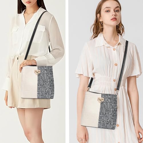 Image of KALIDI Crossbody Purses for Women Vegan Leather Bucket Bag Fashion Ladies Crossbody Handbag Shoulder Purse with Multi Pockets
