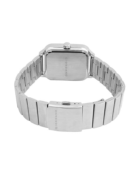 Image of Giordano Classic Square Analog Watch for Men with Moon Phase Display and Stainless Steel Strap - GZ-50117