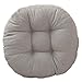 Kintone Coussin de Siège Rembourré Coton Rond Oreiller Lin Sofa Salle Décoration Bureau Chaise Jardin (Gris Clair, 40cm)