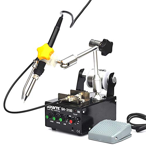 TOPCHANCES 220V 75W Portable Automatic Soldering Station Solder Iron Tip Finished Machine Soldering Stations Adapter Welding Tool Foot Switch Constant Temperature Spot-welder