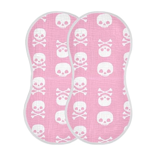 Skull Bone Rose Baby Burp Cloths Cotton Washcloths Absorbent Soft Burping Rags for Baby Boy Girls Muslin Burp Cloths 1 Pack2