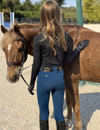 Image of FitsT4 Sports Girls Horse Riding Pants Full Seat Equestrian Pants Pockets