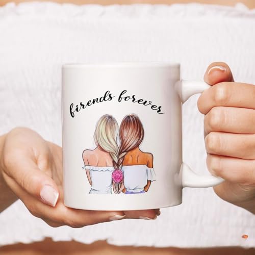 Image of Funny Bestie with Friendship Quotes Printed 325 ml Ceramic Coffee Mug /Tea Cup Gift for Girls, Best Friends, Sister Mom, Wife, Girlfriend 325 ml (Best Friend-11)