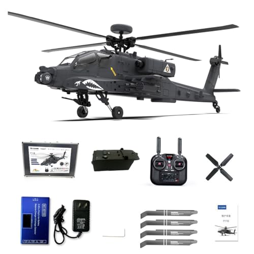 XeleMush 1/32 F11-S AH64 Apacche RC Helicopter, 2.4G 6CH RC Dual-axis Co-Drive Flybarless 6G/3D...