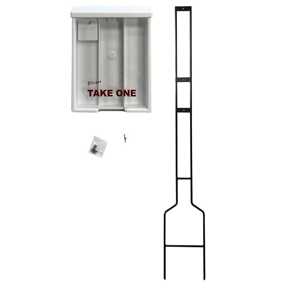 White Information Box Outdoor Brochure Holder with Ground Stake
