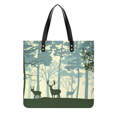 Sac à main cerf dans la forêt un tote bag original à offrir aux femmes