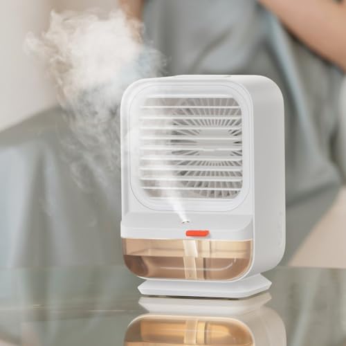 Ventilador avanzado de aire acondicionado alimentado por USB con tecnología de humidificación integrada (azul)