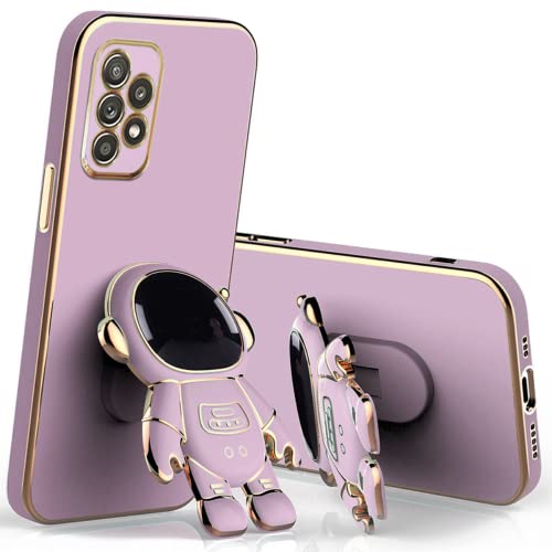 Rokmym Samsung Galaxy A71 Karikatur hülle mit Ständer Slim Astronaut Handyhülle für Samsung Galaxy A71 Galvanisierte Hülle für Samsung Galaxy A71 für Magnetische Autohalterung Metallrahmen Case Cover Cover