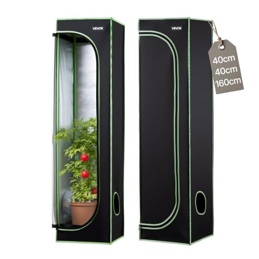 VEVOR Growzelt, 40x40x160 cm, Growzelt 600D hochreflektierendes Mylar, Indoor-Pflanzenzelt mit Beobachtungsfenster, Bodenwanne & Reißverschluss, Gewächshaus Zuchtzelte für Obst, Blumen & Gemüse