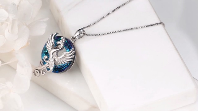 CUPENDA Phönix Collana S925 in argento sterling con ciondolo a forma di fenice ascendente, idea regalo per donne