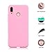 Produktbild XTCASE Huawei P Smart+ / P Smart Plus Hülle, Einfache Farbe Matte Ultra Dünn Weich Premium Silikon Case TPU Bumper Handyhülle Slim Flexibel Cover Stossfest Schutzhülle - Rosa