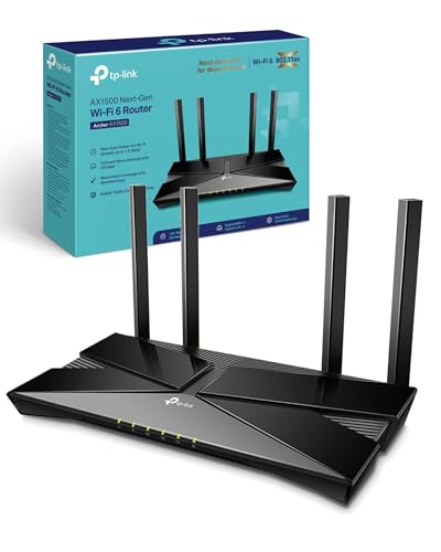 TP-Link Next-Gen Dual-band WiFi 6 Wireless Router, AX1500 Mbps Gigabit VPN Router Plug and Play (Archer AX1500) (Renewed)