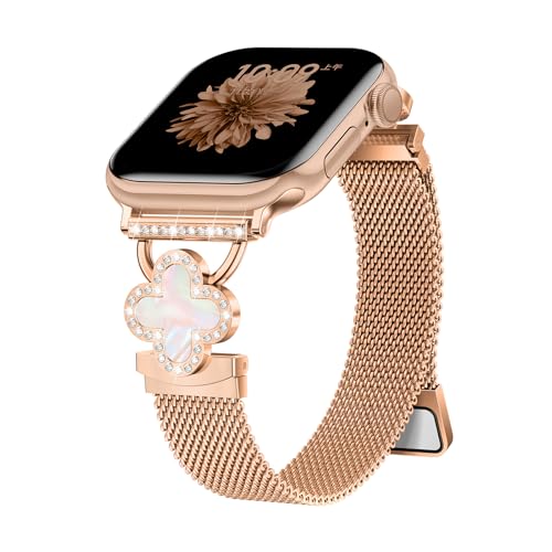 Bracelet fin Apple Watch en maille milanaise aimantée 38mm à 46mm pour femme